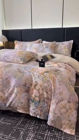 91家纺网 家纺一手货源 找家纺 仟网汇 2025新款棉代尔轻奢系列四件套 南茜