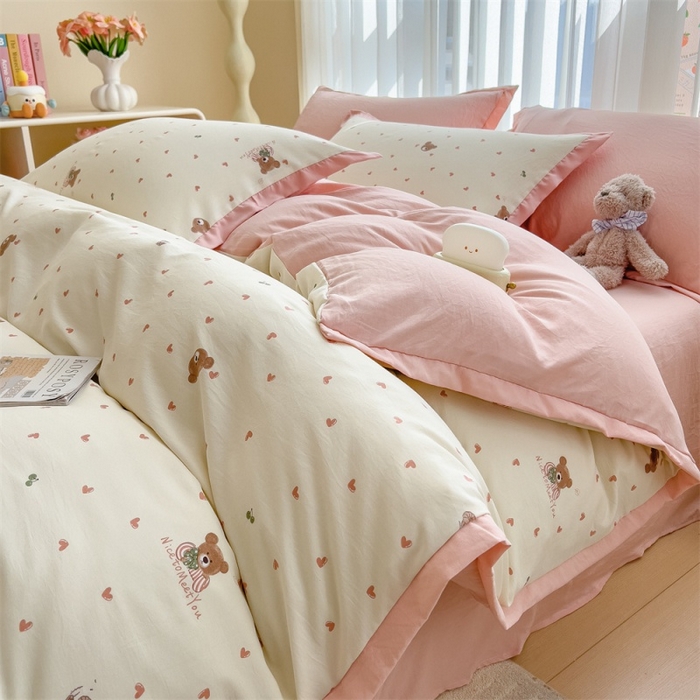 91家纺网 家纺一手货源 找家纺 （总）五月家纺 2025新款四层纱印花四件套