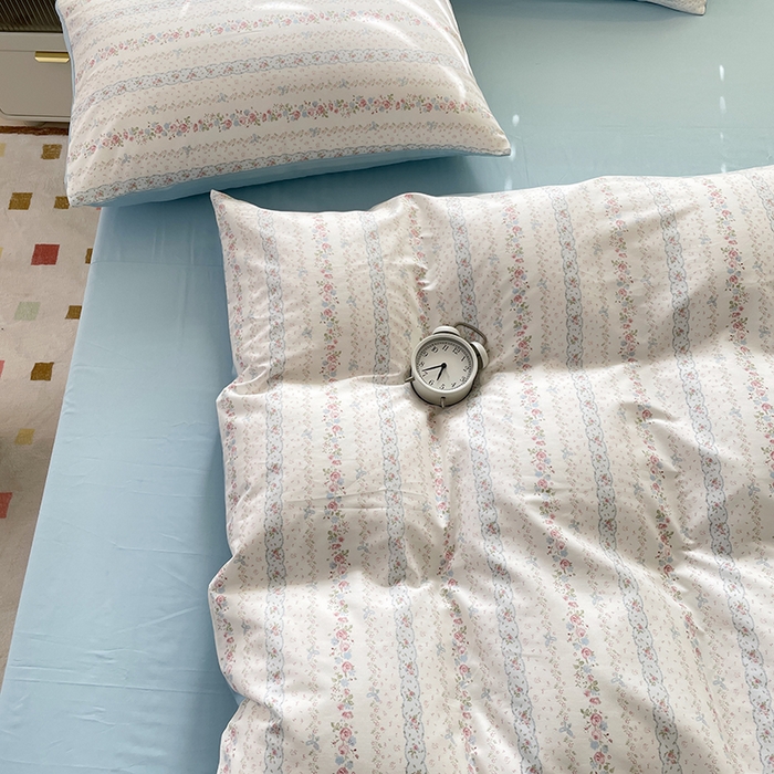 91家纺网 家纺一手货源 找家纺 宜家坊 2025新款全棉13070单床单床笠纯棉单品枕套床笠床单（有预缩尺寸 售后无忧 免费提供买家秀） 水苏花条纹