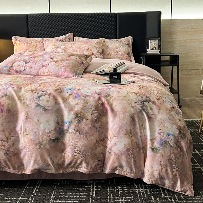 91家纺网 家纺一手货源 找家纺 仟网汇 2025新款棉代尔轻奢系列四件套 梅芙