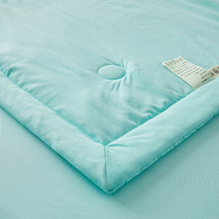 91家纺网 家纺一手货源 找家纺 晓时候 2025新款无印风水洗棉新疆棉花被夏被夏凉被空调被子 素夏-水蓝