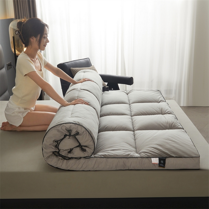 91家纺网 家纺一手货源 找家纺 丽诺床垫 2025新款全棉纯棉防螨软床垫-风格二 五星酒店全棉软床垫-灰色-10cm