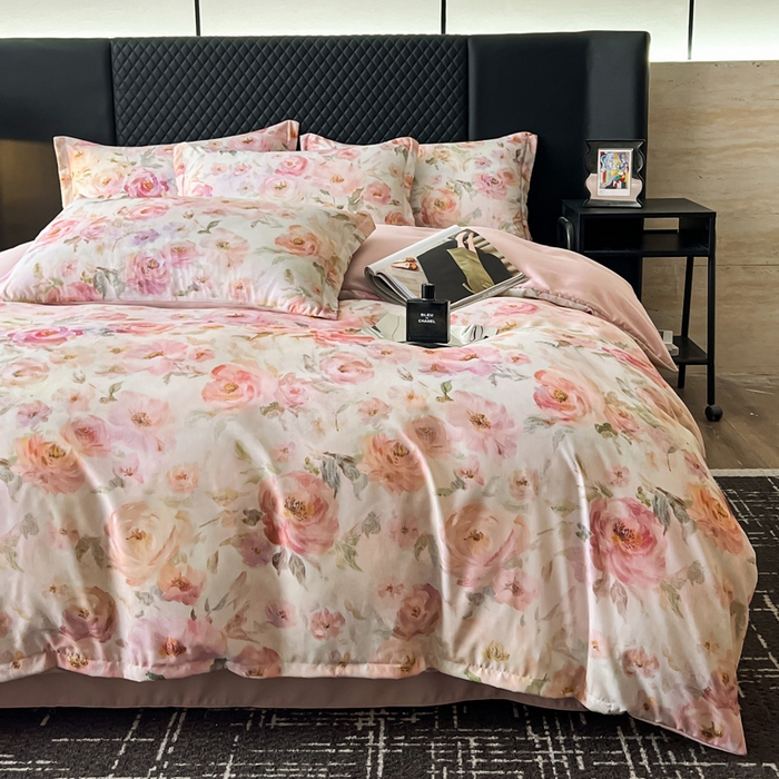 91家纺网 家纺一手货源 找家纺 仟网汇 2025新款棉代尔轻奢系列四件套 伊丽莎