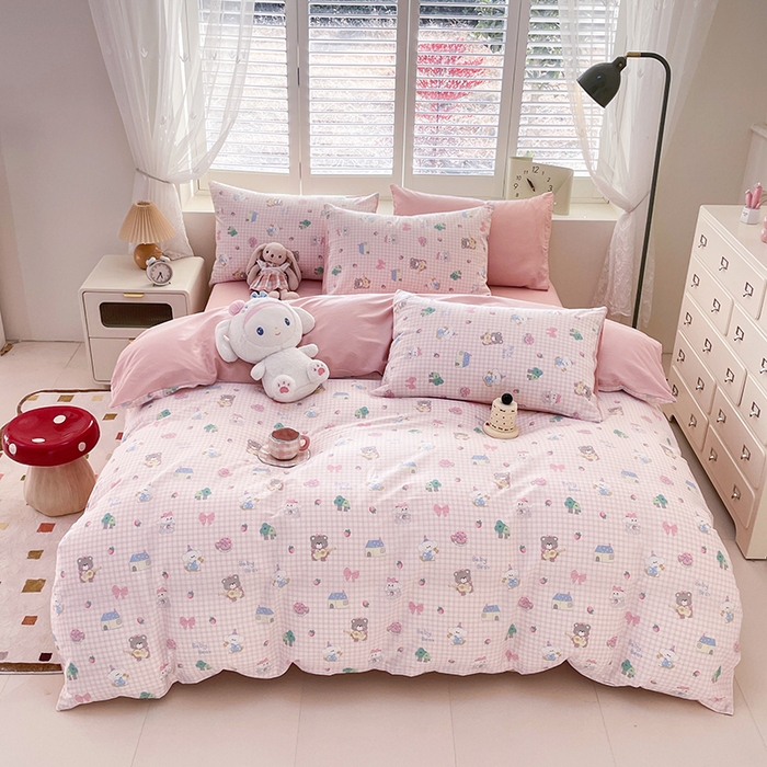 91家纺网 家纺一手货源 找家纺 宜家坊 2025新款全棉13070单床单床笠纯棉单品枕套床笠床单（有预缩尺寸 售后无忧 免费提供买家秀） 小不点们