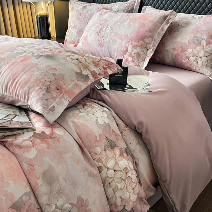 91家纺网 家纺一手货源 找家纺 仟网汇 2025新款棉代尔轻奢系列四件套 温迪