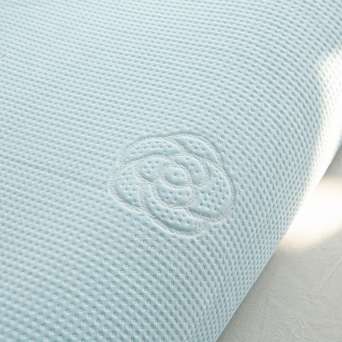 91家纺网 家纺一手货源 找家纺 萌番宝 2025山茶花冰丝凉感凉感丝乳胶枕夏季冰凉感 山茶花蓝色