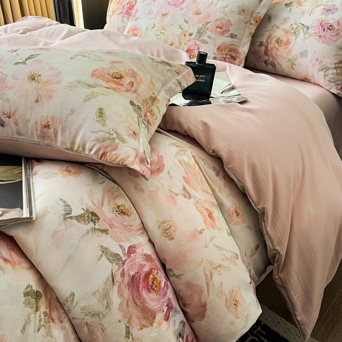 91家纺网 家纺一手货源 找家纺 仟网汇 2025新款棉代尔轻奢系列四件套 伊丽莎