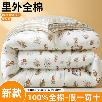 91家纺网 家纺一手货源 找家纺 （总）帕拉美拉 2025新款全棉100%新疆棉花款小清新立体冬被学生被子被芯