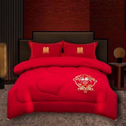 91家纺网 家纺一手货源 找家纺 （总）布乐意 2025新款大红婚庆被子喜被结婚被子被芯