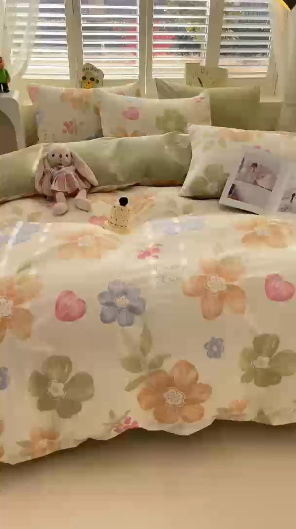 91家纺网 家纺一手货源 找家纺 宜家坊 2025热款全棉四件套学生床三件套单品床单床笠单被套印花小清新卡通碎花纯棉三四件套 云锦花卉