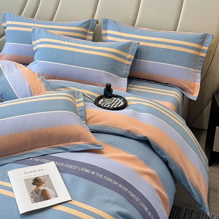 91家纺网 家纺一手货源 找家纺 海洋家纺 2026新款全棉磨毛四件套 柏拉图