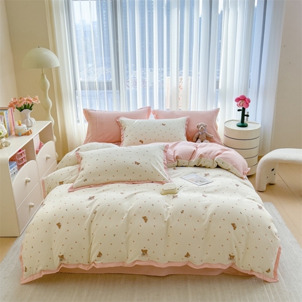 91家纺网 家纺一手货源 找家纺 （总）五月家纺 2025新款四层纱印花四件套