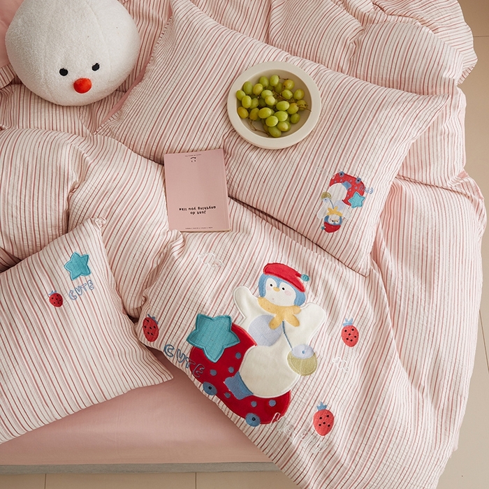 91家纺网 家纺一手货源 找家纺 怡家居 2025新款色织大提花贴布绣四件套 小红帽