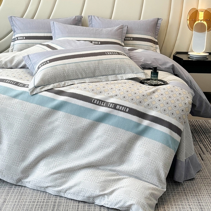 91家纺网 家纺一手货源 找家纺 海洋家纺 2025新款全棉磨毛四件套 摩登气息