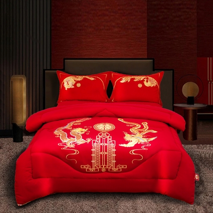 91家纺网 家纺一手货源 找家纺 （总）布乐意 2025新款大红婚庆被子喜被结婚被子被芯