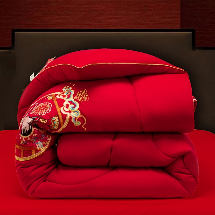 91家纺网 家纺一手货源 找家纺 布乐意 2025新款大红婚庆被子喜被结婚被子被芯 相亲相爱