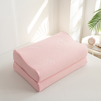 萌番宝 2025山茶花冰丝凉感凉感丝乳胶枕夏季冰凉感 山茶花粉色