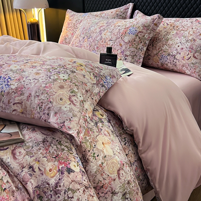 91家纺网 家纺一手货源 找家纺 仟网汇 2025新款棉代尔轻奢系列四件套 云中行