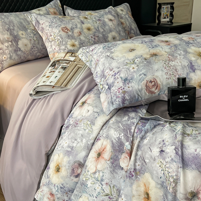 91家纺网 家纺一手货源 找家纺 仟网汇 2025新款棉代尔轻奢系列四件套 星辰