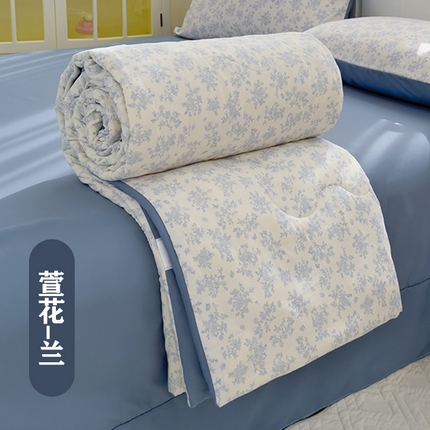 91家纺网 家纺一手货源 找家纺 （总）弗苓家纺 2025 A类有氧针织双层纱夏被四件套直播爆款