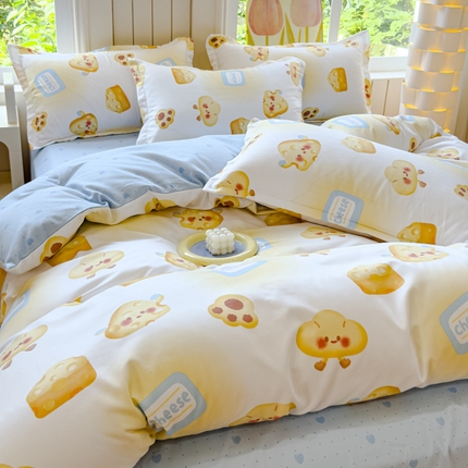 91家纺网 家纺一手货源 找家纺 （总）佑佳家纺 2024新款140克磨毛印花植物羊绒单被套磨毛四件套