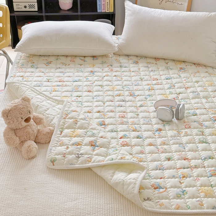 91家纺网 家纺一手货源 找家纺 澳萝拉 2025新款纯棉双层纱印花软床垫床褥 玩具屋