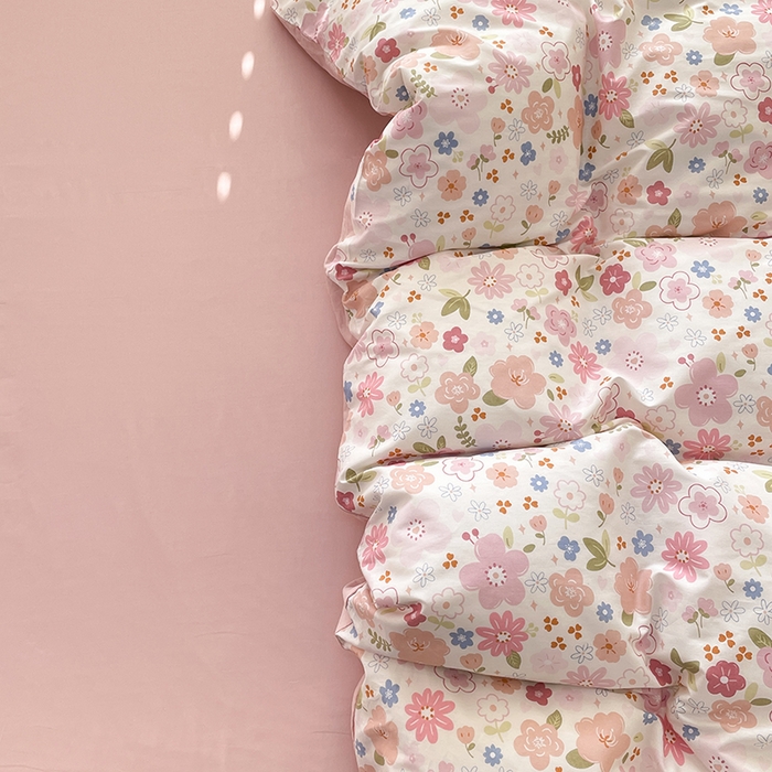 91家纺网 家纺一手货源 找家纺 宜家坊 2025新款全棉13070单床单床笠纯棉单品枕套床笠床单（有预缩尺寸 售后无忧 免费提供买家秀） 粉色浪漫