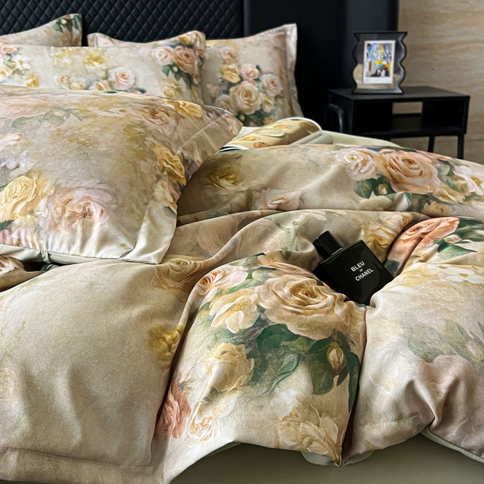 91家纺网 家纺一手货源 找家纺 仟网汇 2025新款棉代尔轻奢系列四件套 波西亚