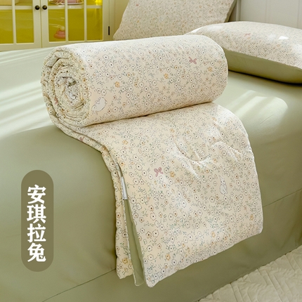 91家纺网 家纺一手货源 找家纺 （总）弗苓家纺 2025 A类有氧针织双层纱夏被四件套直播爆款