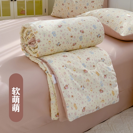 91家纺网 家纺一手货源 找家纺 （总）弗苓家纺 2025 A类有氧针织双层纱夏被四件套直播爆款