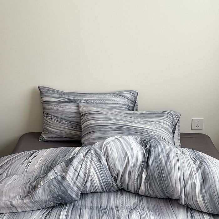 91家纺网 家纺一手货源 找家纺 窝米 2025新品简约时尚双层纱系列四件套 慕尼黑