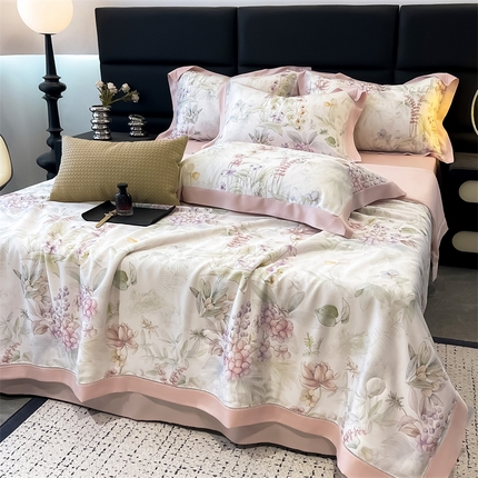 91家纺网 家纺一手货源 找家纺 （总）朵希曼 2025春夏新款50S镂空天丝夏被夏凉被空调被夏被四件套