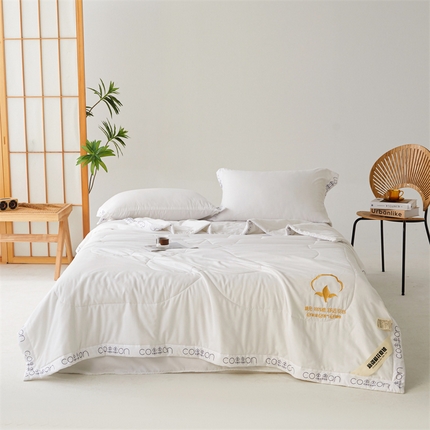 91家纺网 家纺一手货源 找家纺 总  新疆纯棉花被宽边绣花款全棉水洗棉夏凉被空调被薄款春秋被