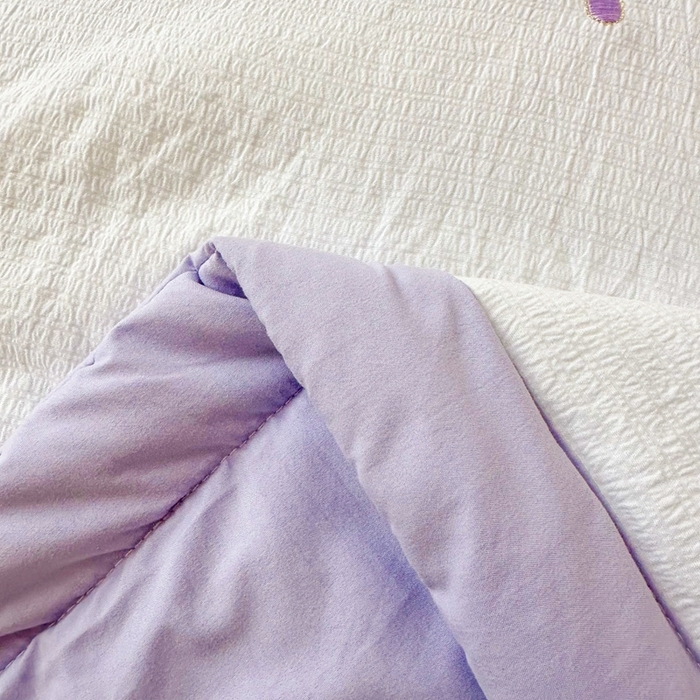 91家纺网 家纺一手货源 找家纺 芙绣家纺 2025新款蝴蝶结绣花香云纱夏被夏凉被空调被 蝴蝶结一新紫