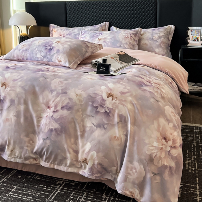 91家纺网 家纺一手货源 找家纺 仟网汇 2025新款棉代尔轻奢系列四件套 劳拉