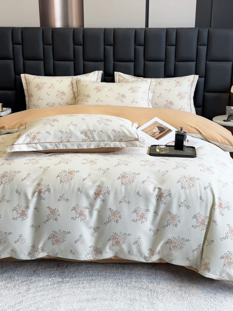 91家纺网 家纺一手货源 找家纺 海洋家纺 2025新款全棉磨毛四件套 含香