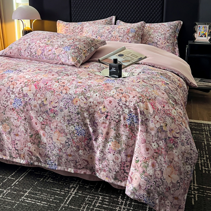 91家纺网 家纺一手货源 找家纺 仟网汇 2025新款棉代尔轻奢系列四件套 云中行