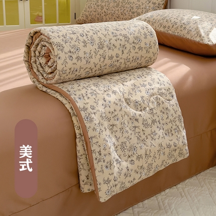 91家纺网 家纺一手货源 找家纺 （总）弗苓家纺 2025 A类有氧针织双层纱夏被四件套直播爆款