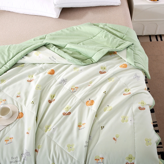 91家纺网 家纺一手货源 找家纺 欧朵2025新款A类水洗棉夏被系列 南瓜乐园