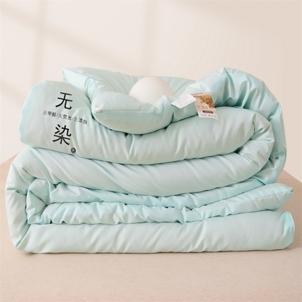 瑶瑶家居床垫 2025新款水洗棉磨毛大豆纤维被无染 无染-浅绿