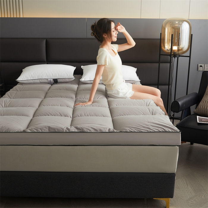 91家纺网 家纺一手货源 找家纺 丽诺床垫 2025新款全棉纯棉防螨软床垫-风格二 五星酒店全棉软床垫-灰色-10cm