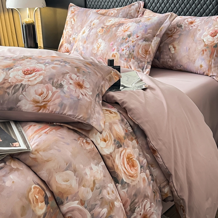 91家纺网 家纺一手货源 找家纺 仟网汇 2025新款棉代尔轻奢系列四件套 安妮