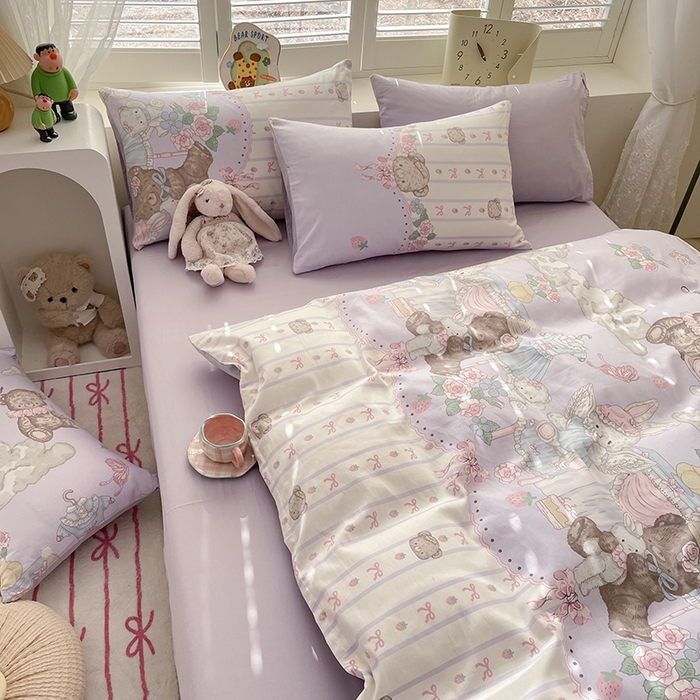 91家纺网 家纺一手货源 找家纺 宜家坊 2025新款全棉13070单床单床笠纯棉单品枕套床笠床单（有预缩尺寸 售后无忧 免费提供买家秀） 童话镇