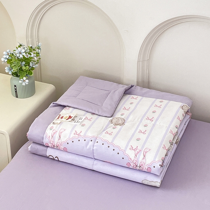 91家纺网 家纺一手货源 找家纺 丫丫2025新款里外全棉棉花夏被风格2 碎花小熊