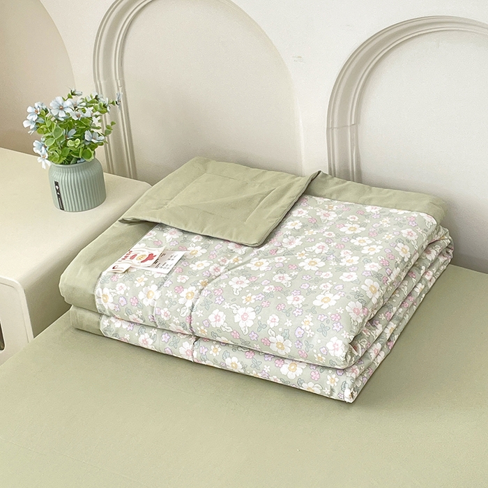 91家纺网 家纺一手货源 找家纺 丫丫家纺2025全棉夏被碎花卡通小清新简约纯棉夏凉被夏被四件套三件套风格三 木棉花