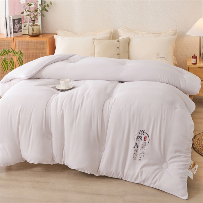 91家纺网 家纺一手货源 找家纺 瑶瑶家居 2025新款水洗磨毛大豆被暗和原棉 暗和原棉-白色