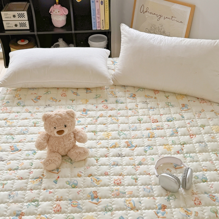 91家纺网 家纺一手货源 找家纺 澳萝拉 2025新款纯棉双层纱印花软床垫床褥 玩具屋