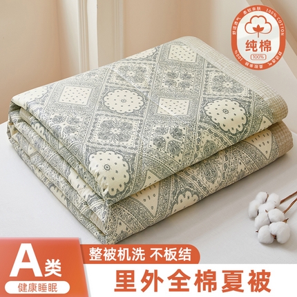 91家纺网 家纺一手货源 找家纺 （总）黛妮雅 2025新款全棉印花棉花被纯棉单件夏被夏凉被空调被 夏被四件套