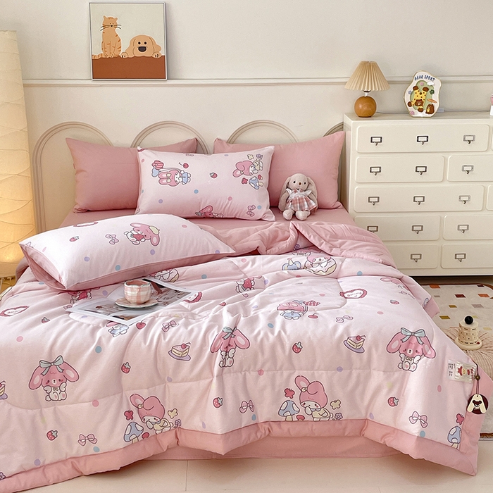 91家纺网 家纺一手货源 找家纺 丫丫2025新款里外全棉棉花夏被风格2 美乐乐蒂