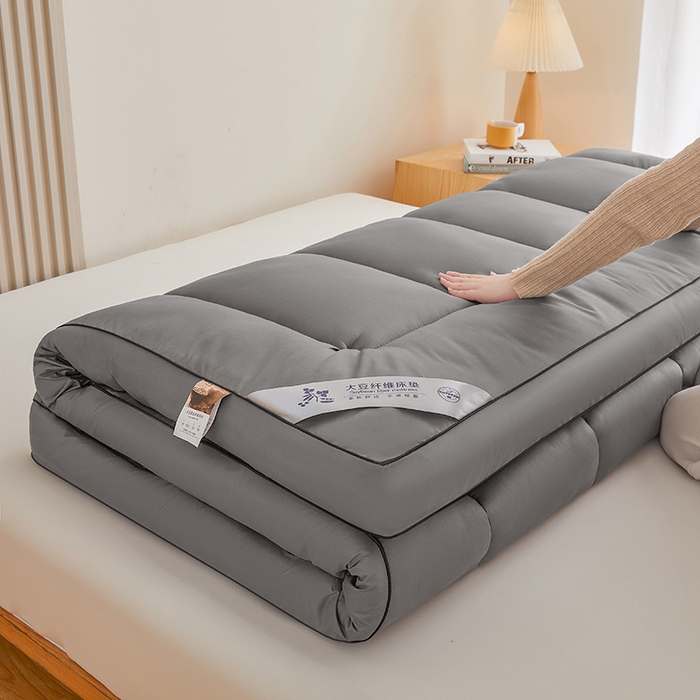 91家纺网 家纺一手货源 找家纺 丽诺床垫 2025新款抗菌大豆床垫 灰色5cm